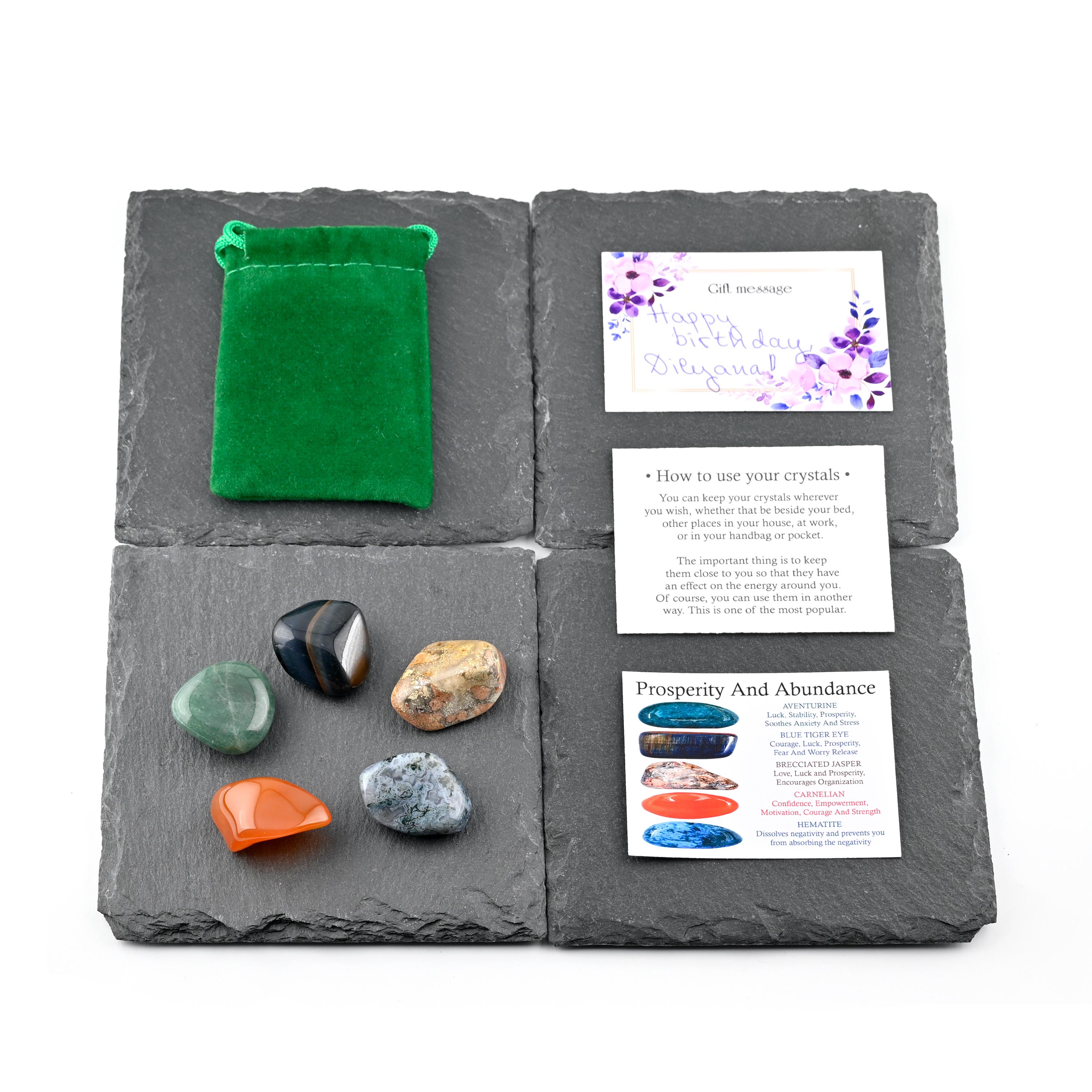 Prosperity and Abundance Crystal Set, Wealth and Success, Gift for