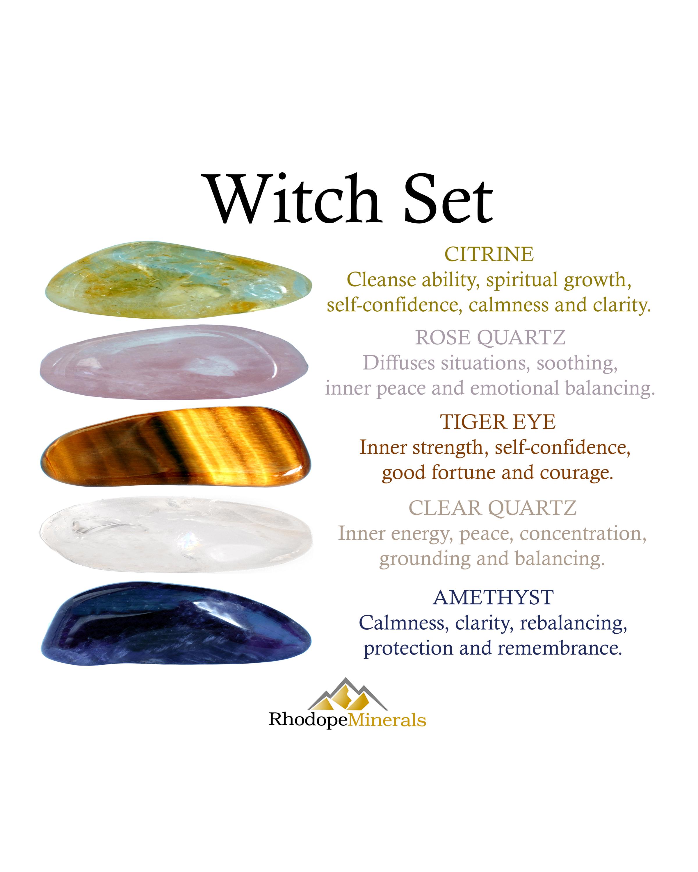 Witch Crystal Set, Magic and Intuition, Gift for Crystal Lovers