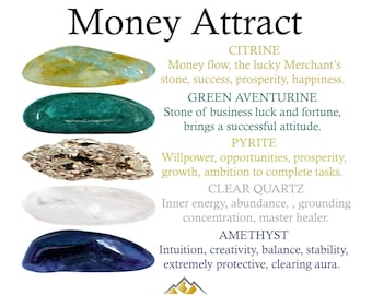 Money Attract Crystals Set, Money Attract, Crystals Set, Citrine