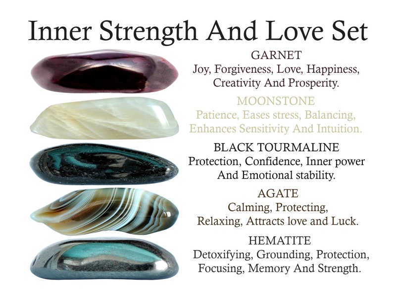 Inner Strength and Love Crystals Set Inner Strength and Love Etsy