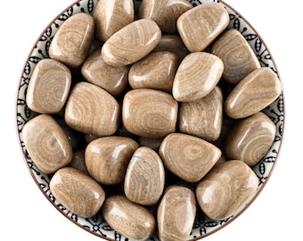 Aragonite Eichenberg Tumbled Stone, Gift For Crystal Lovers, Natural Banded Brown Healing Gemstone