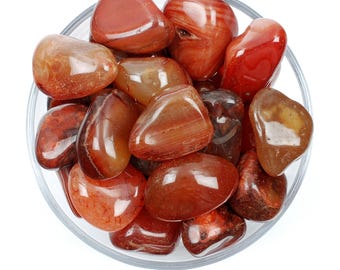 Red Fire Agate Tumbled Stone, Dark Ember Crystal, Protection And Altar Ritual Gem
