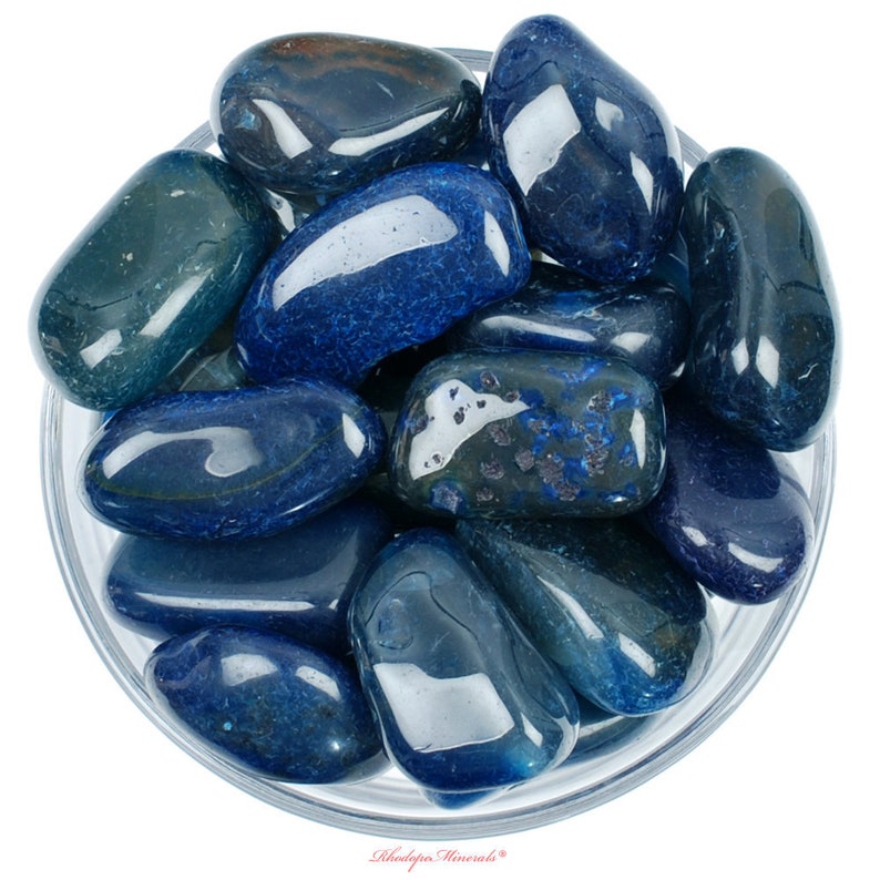 One 1 JUMBO DARK Blue Agate Tumbled Stone Dark Blue Agate Etsy