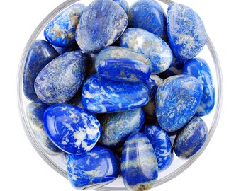Lapis Lazuli Tumbled Stone, Polished Deep Blue Crystal, Wisdom And Altar Ritual Gem