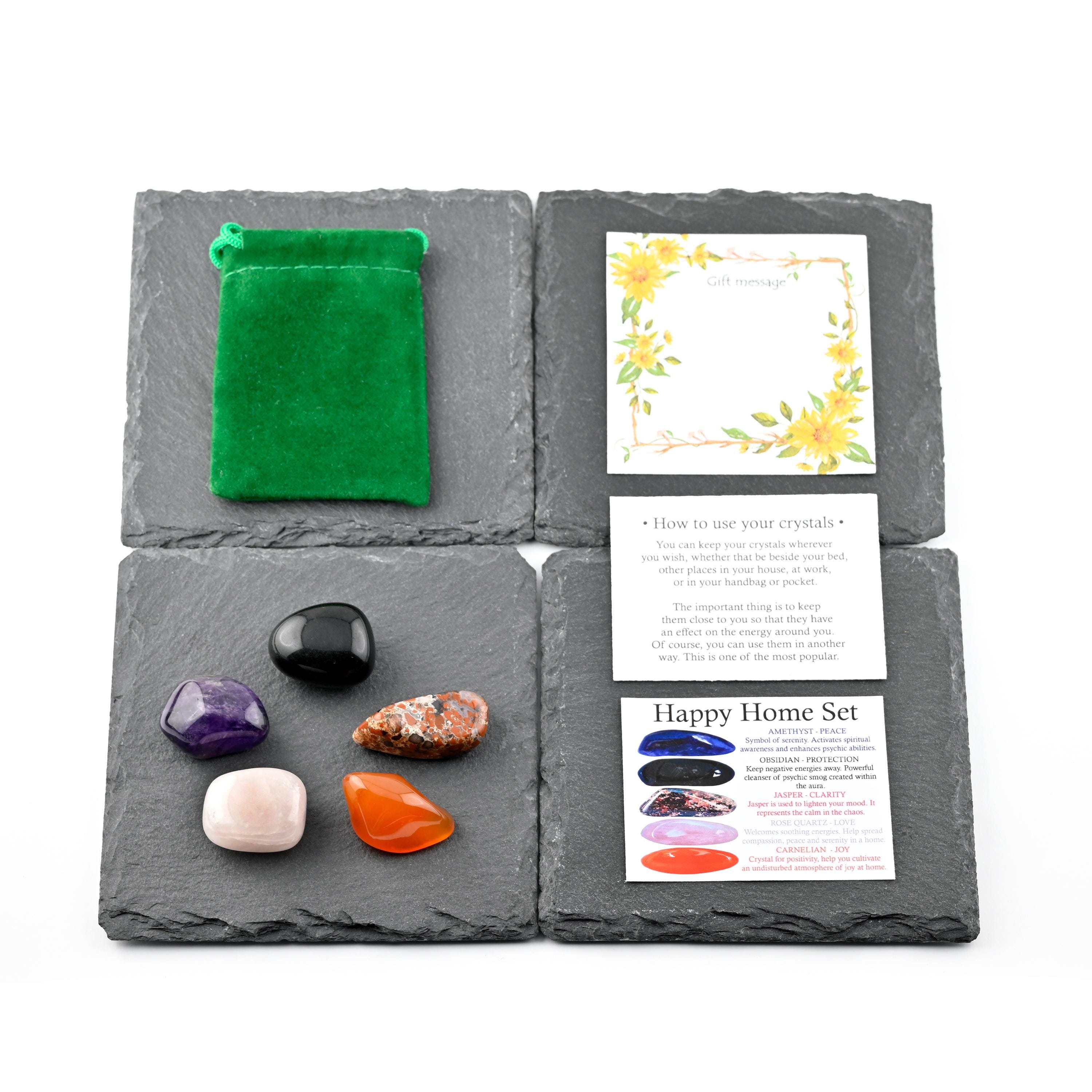 Happy Home Crystal Set, Harmony and New Home, Gift for Gemstone