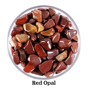 Red Opal Tumbled Stone, Natural Terracotta Red Gemstone, Vitality Passion Wellness Crystal image 1