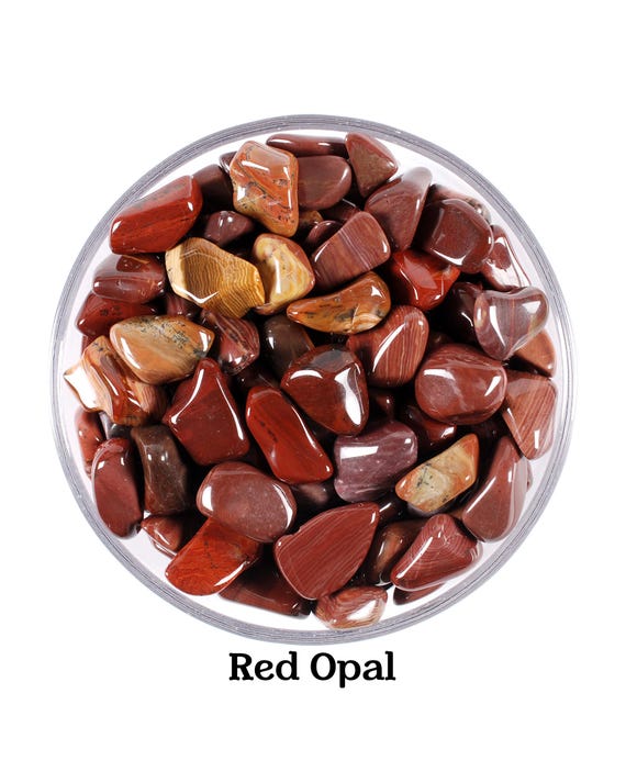 Red Opal Tumbled Stone, Natural Terracotta Red Gemstone, Vitality Passion Wellness Crystal