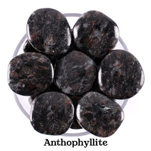 Rare! Anthophyllite Palm Stone, Polished Brown Galaxy Crystal, Insight Аnd Grounding Stone