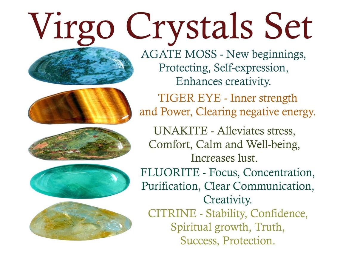 Virgo Crystals Set Virgo Crystal Set Crystals for Virgo Etsy