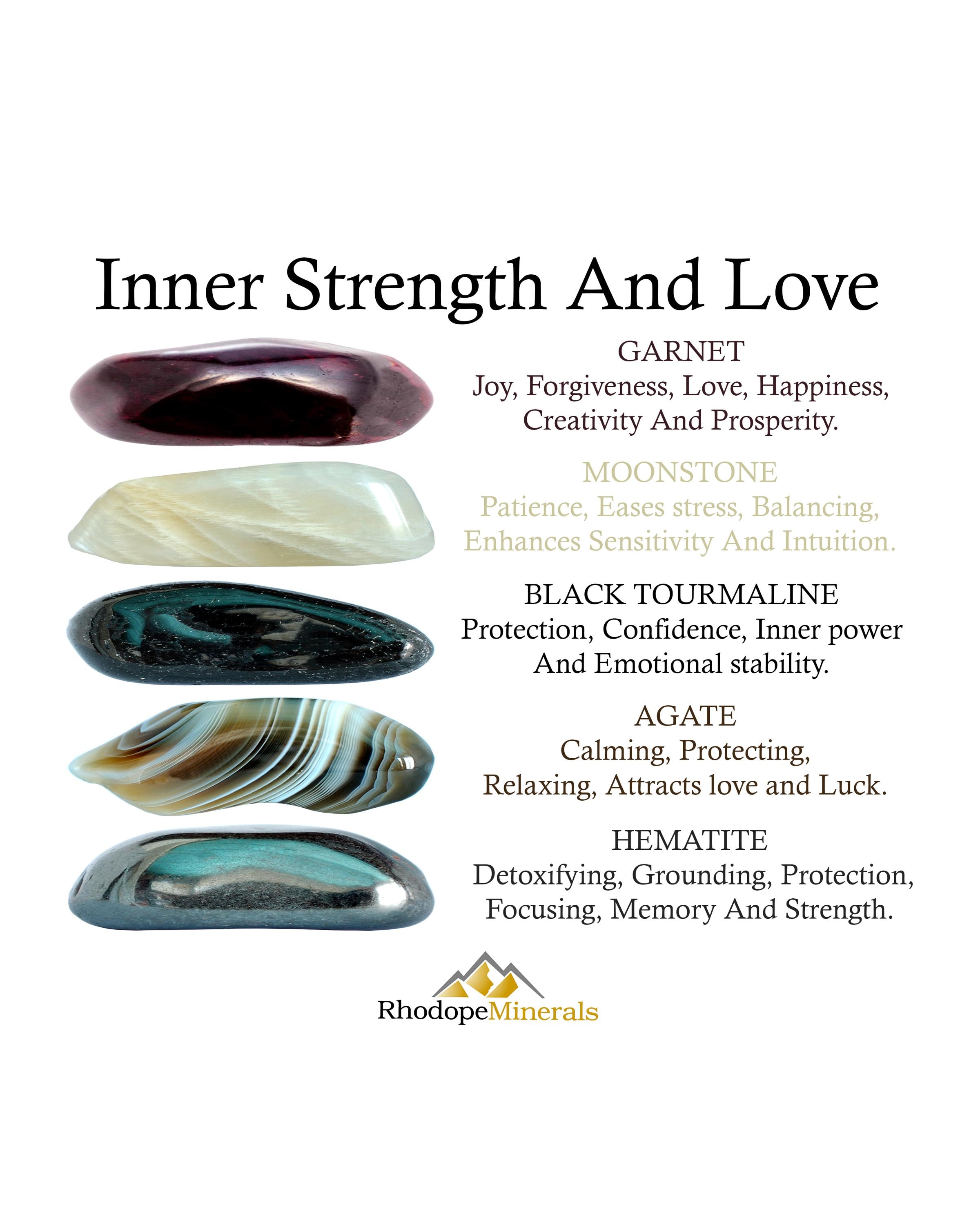 Inner Strength and Love Crystals Set, Stones for Love, Healing
