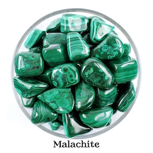 Malachite Tumbled Stone, Natural Transformation Crystal For Heart Chakra, Balance And Growth