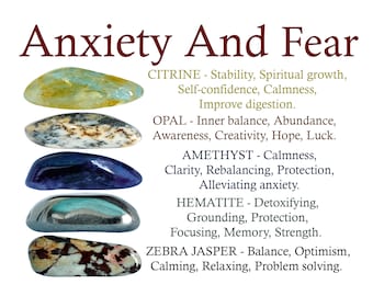 Anxiety And Fear Crystals Set, Anxiety And Fear Crystals, Crystals For Anxiety, Fear Set, Anxiety, Crystals, Gift, Metaphysical Crystals