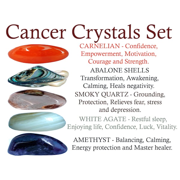 Cancer Crystals Set, Cancer Crystal Set, Crystals For Cancer, Stones For Cancer, Zodiac Stones Cancer, Zodiac Crysals Cancer, Cancer Stones