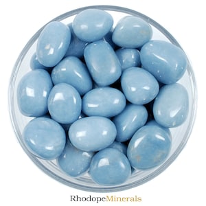 Angelite Tumbled Stone, Angelite, Tumbled Stones, Stones, Crystals, Rocks, Gifts, Gemstones, Gems, Zodiac Crystals, Healing Crystals, Favors