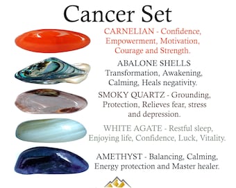 Cancer Crystal Set, Intuition And Care, Gift For Crystal Lovers, Healing Gemstones