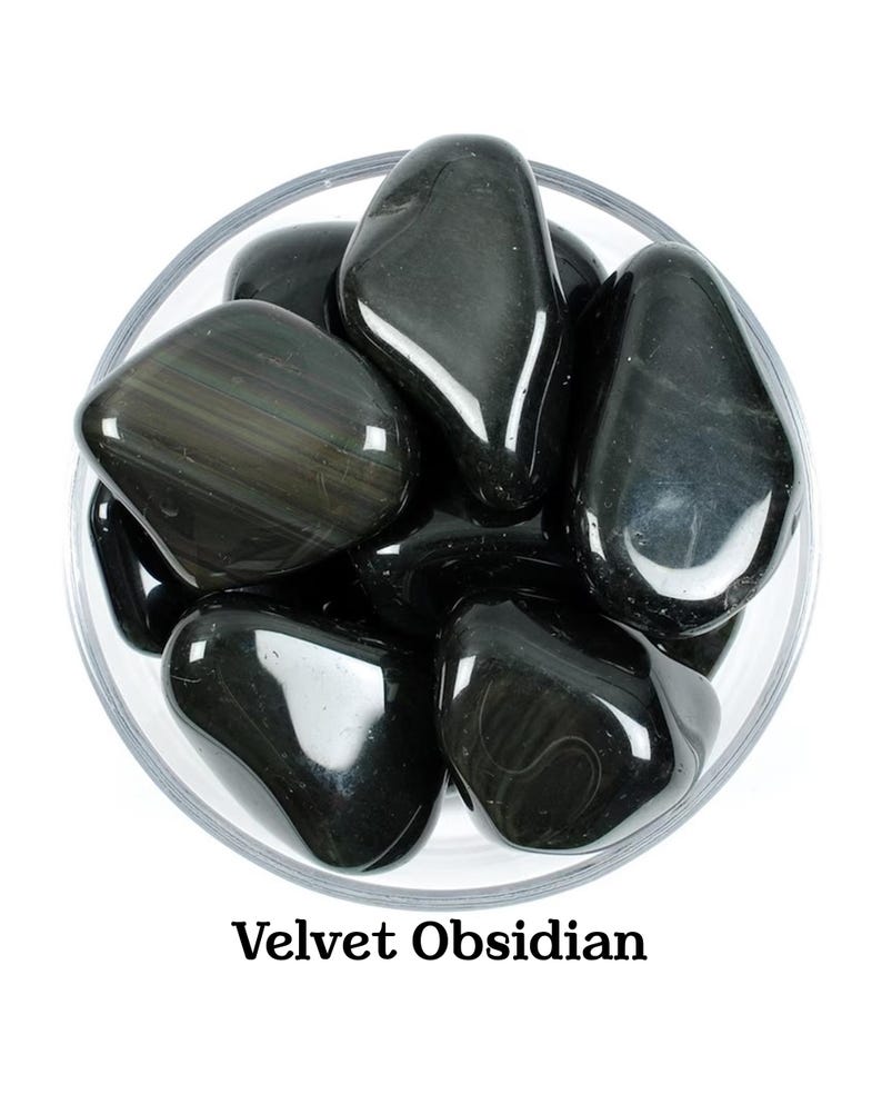 Velvet Obsidian Tumbled Stone, Psychic Protection, Emotional Healing And Truth, Root Chakra Grounding Crystal, Gift for Scorpio Capricorn image 1