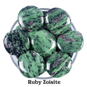 Ruby In Zoisite Palm Stone, Vitality And Heart Healing Crystal, Passion And Growth Worry Stone, Root And Heart Chakra, Smooth Ruby Zoisite