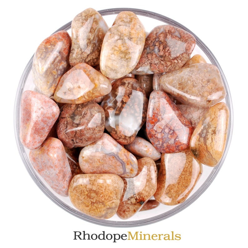 One Pink Moss Agate Tumbled Stone Pink Moss Agate Tumbled | Etsy