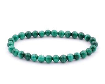 Malachite Bracelet, Malachite Bracelet 6 mm Beads, Malachite, Bracelets, Metaphysical Crystals, Gifts, Crystals, Gemstones, Gems, Stones