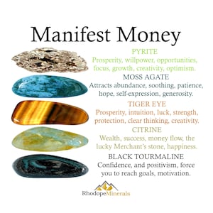 Manifest Money Crystal Set, Wealth and Abundance, Gift For Crystal Lovers