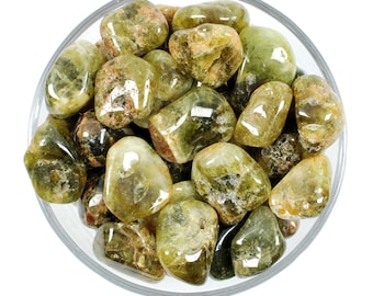Green Garnet Tumbled Stone, Wealth Manifestation, Heart Chakra Ritual Gem