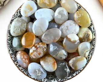 Pierre roulée en agate naturelle, pierre précieuse de protection, pierre de bien-être pour prendre soin de soi
