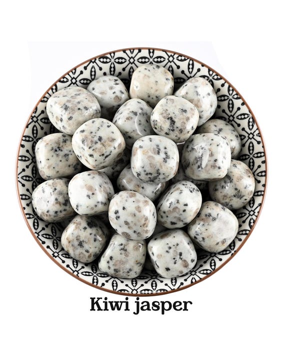 Kiwi Jasper Tumbled Stone, Gift For Crystal Lovers, Natural Pale Green Speckled Healing Gemstone