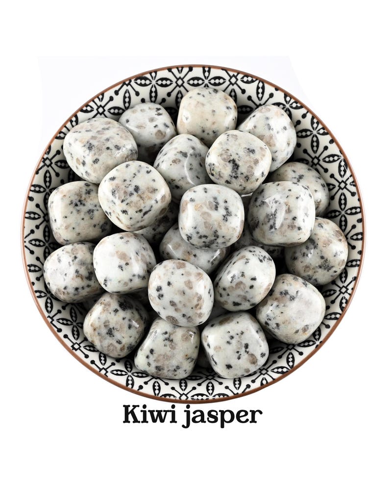 Kiwi Jasper Tumbled Stone, Gift For Crystal Lovers, Natural Pale Green Speckled Healing Gemstone image 1