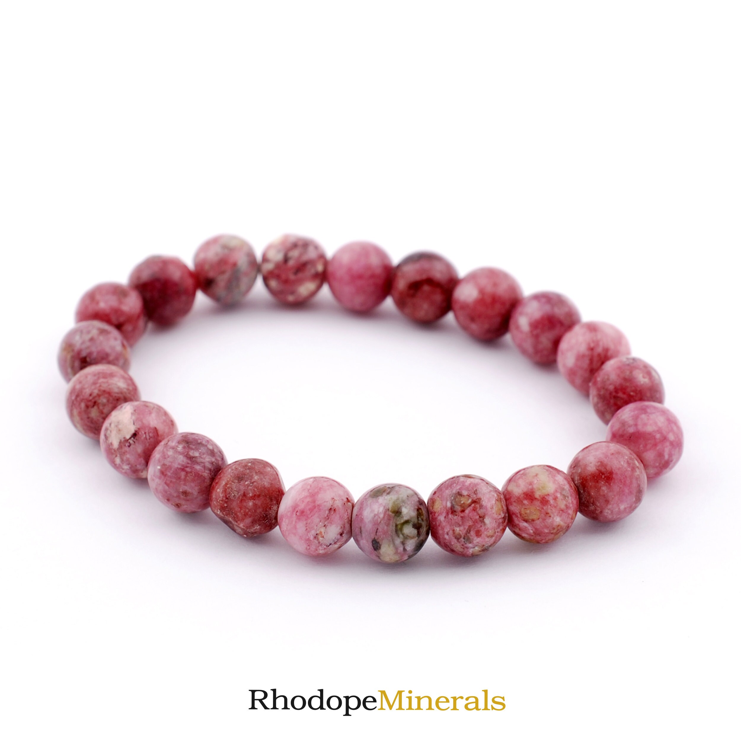Pink Thulite Faceted Bracelet Pink Thilite Bracelet 8 Mm Beads