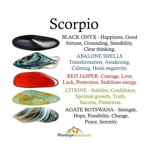 Parure de cristaux de Scorpion, Parure de cristaux de Scorpion, Cristaux pour Scorpion, Cristaux de Scorpion, Scorpion, Cadeaux, Cristaux, Zodiaque, Cristaux du zodiaque