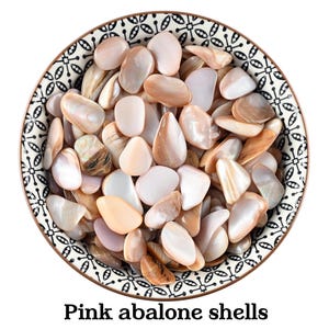 Set di 10 conchiglie di abalone rosa, magia oceanica iridescente, kit rituale per il chakra del cuore