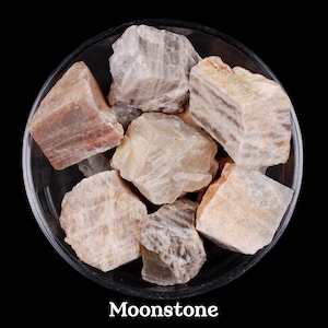Moonstone Rough Stone, Raw Lunar White Crystal, Intuition And Altar Ritual Healing Gem image 1