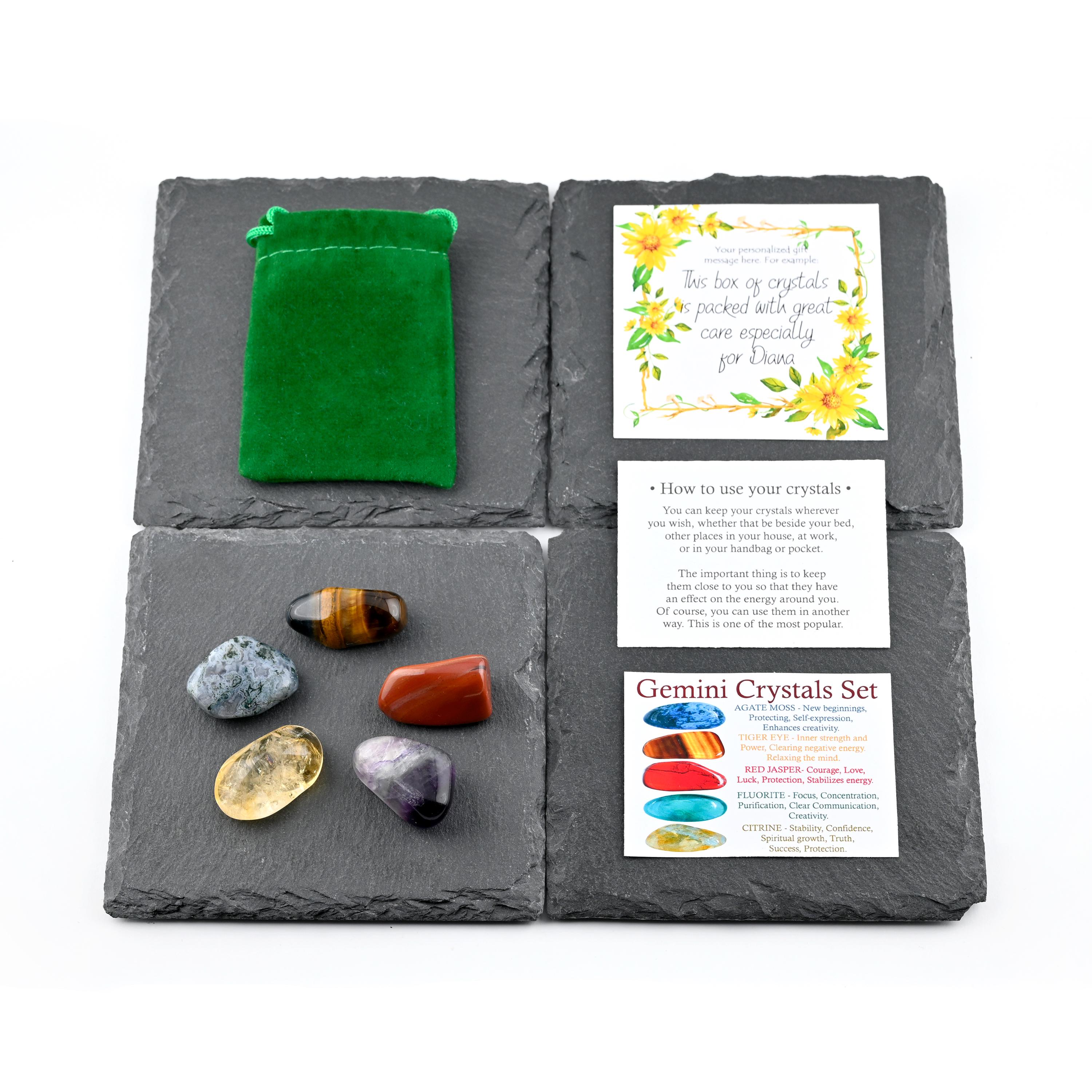 Gemini Crystals Set, Gemini Crystal Set, Crystals for Gemini