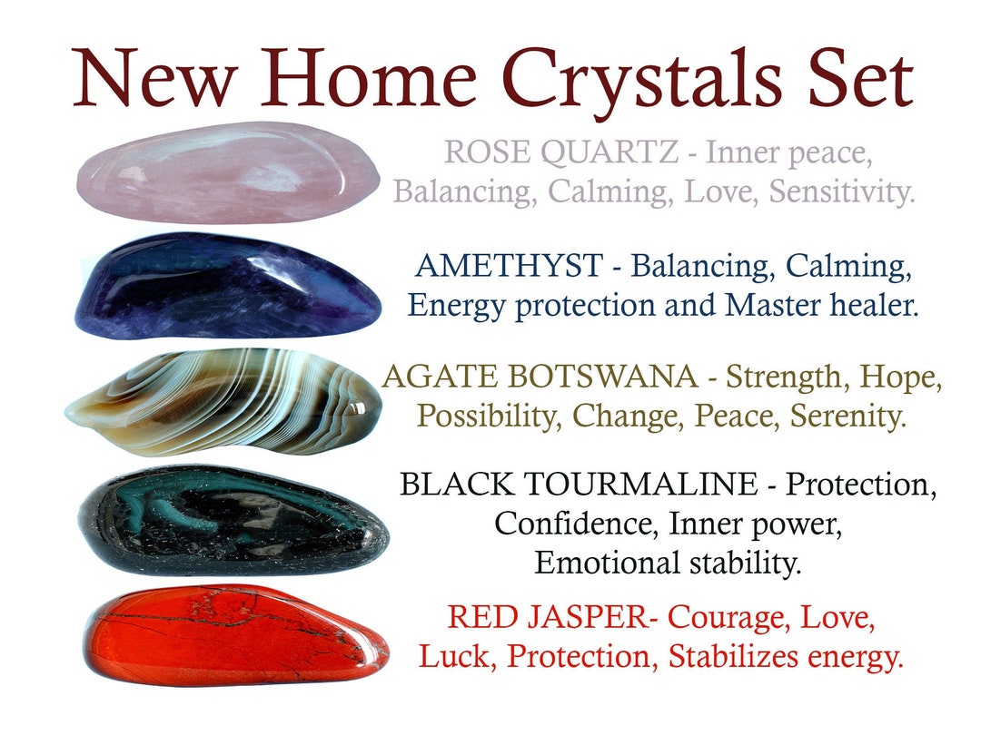 New Home Crystals Set New Home Crystal Set Rose Quartz Etsy
