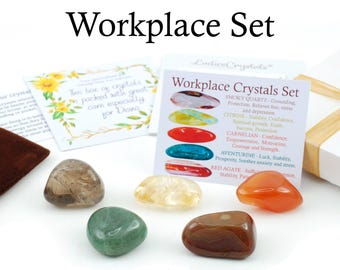 Workplace Crystals Set, Workplace Crystals Set, Crystals For Workplace, Crystals For Office, New Job Workplace, New Office Crystals Set