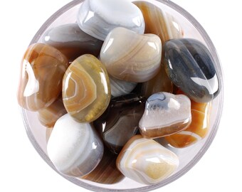 Grey Agate Tumbled Stone, Misty Silver Crystal, Neutrality And Altar Ritual Healing Gem