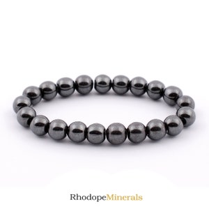 Hematite Bracelet, Hematite Bracelet 8 mm Beads, Hematite, Bracelets, Metaphysical Crystals, Gifts, Crystals, Gemstones, Beaded Bracelet