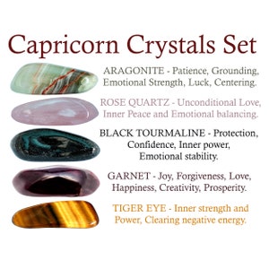 Conjunto de cristales de Capricornio, Conjunto de cristales de Capricornio, Cristales para Capricornio, Cristales de Capricornio, Capricornio, Regalos, Cristales, Cristales del Zodiaco