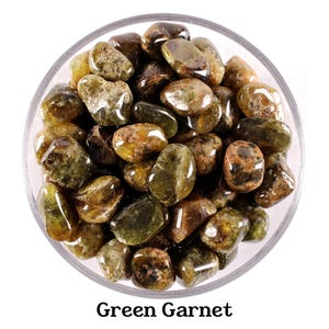 Green Garnet Tumbled Stone, Grossular Mint Crystal, Prosperity And Altar Ritual Gem image 1