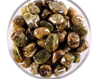 Green Garnet Tumbled Stone, Grossular Mint Crystal, Prosperity And Altar Ritual Gem