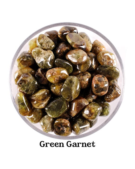 Green Garnet Tumbled Stone, Grossular Mint Crystal, Prosperity And Altar Ritual Gem
