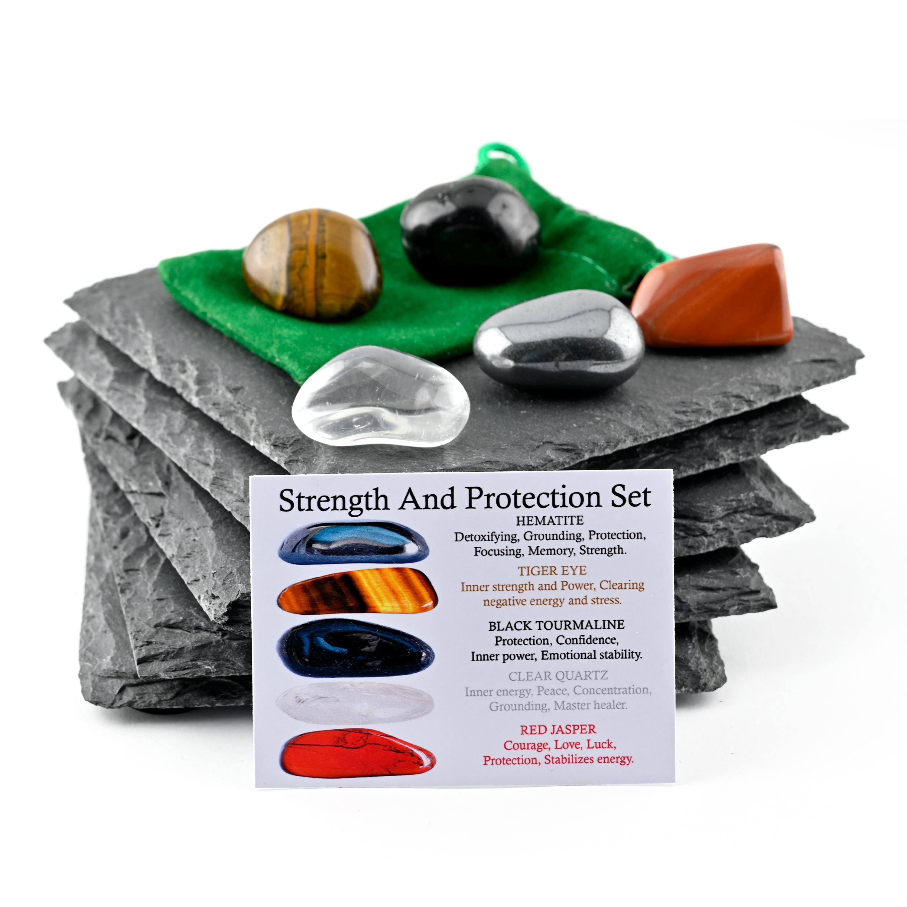 Strength and Protection Crystals Set, Gift Ready, Psychic Shield