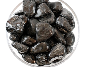Black Tourmaline Tumbled Stone, Natural Protection Crystal For Grounding And EMF Shield