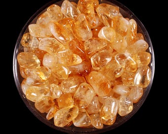 Citrine Tumbled Stone, Gift for Crystal Lovers, Natural Golden Yellow Healing Gemstone