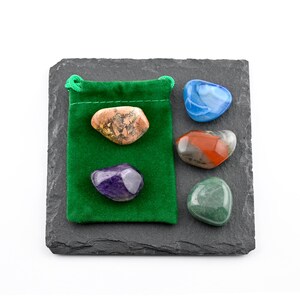 Conjunto de cristales para aliviar la ansiedad, calma y paz, regalo para amantes de los cristales, piedras preciosas curativas. imagen 4