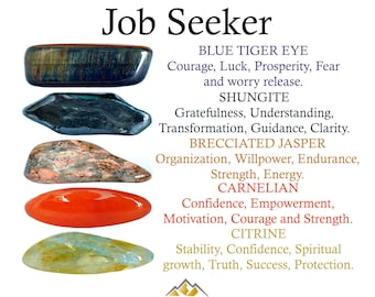 Job Seeker Crystals Set, Career Success Gift For Crystal Lovers, Healing Gemstones