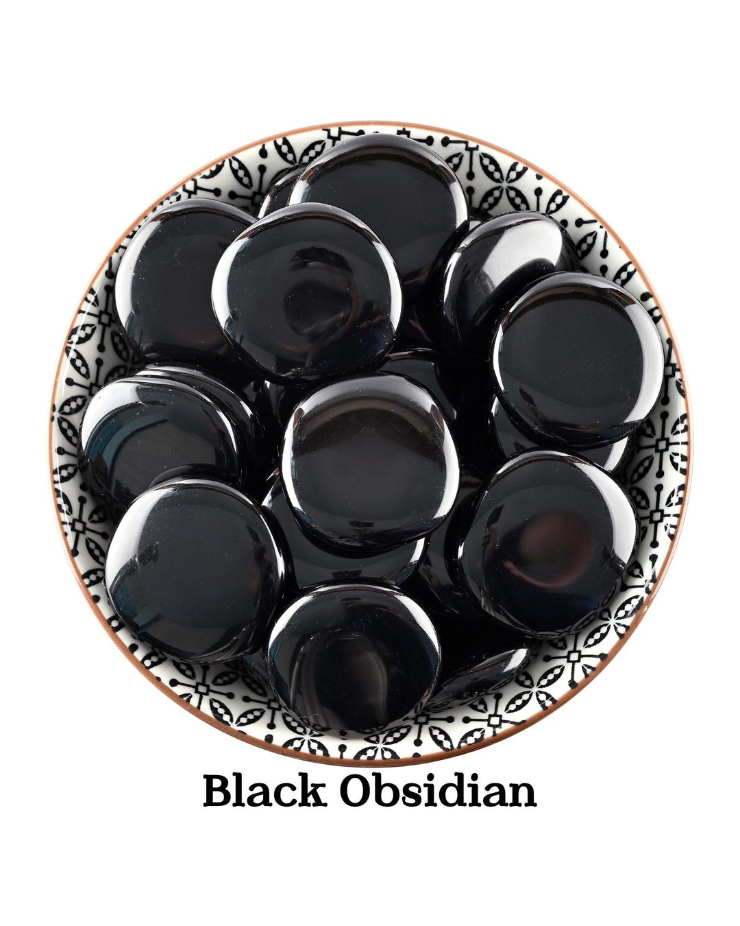 Black Obsidian Palm Stone, Black Obsidian Smooth Stone, Black