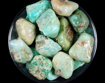 Chrysoprase Tumbled Stone, Gift for Crystal Lovers, Natural Apple Green Healing Gemstone