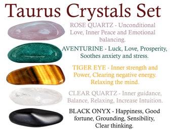 Taurus Crystals Set, Taurus Crystal Set, Crystals For Taurus, Stones For Taurus, Stones, Taurus, Zodiac, GIfts, Crystals, Zodiac Crystals