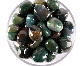 Green Chalcedony Tumbled Stone, Gift for Crystal Lovers, Natural Pale Green Translucent Gemstone